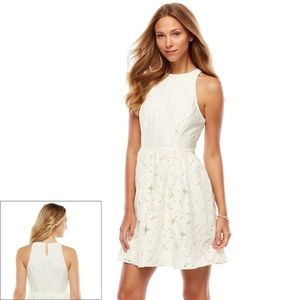 LC Lauren Conrad White Lace Fit and Flare